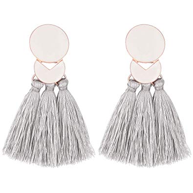 D EXCEED Fashion Statement Thread Tassel Earrings Christmas Gift Idea Bohemian Chandelier Fringe Tassel Earrings for Women