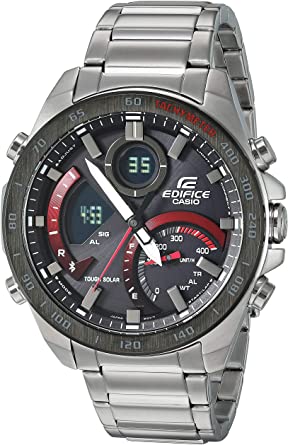 Casio Men's Edifice Quartz Watch with Stainless-Steel Strap, Silver, 21 (Model: ECB-900DB-1ACF)