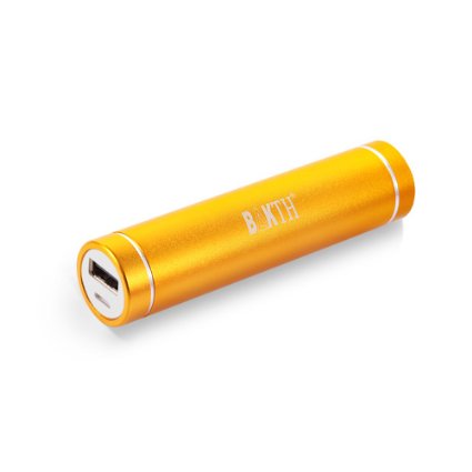 BAKTH 3200mAh Power Bank - Portable Mini USB Ultra-Compact Backup Phone Charger External Battery for Smartphones, MP3 Players, Tablets and Other Devices (Yellow)