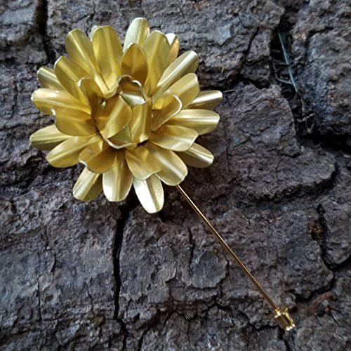 Handcrafted Brass Metal Flower Lapel Pin