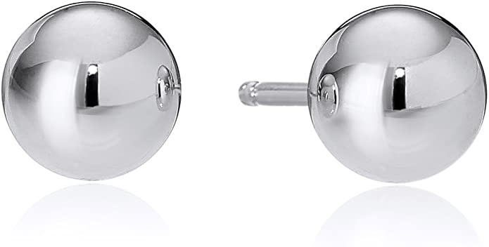 Amazon Essentials Plated Sterling Silver Polished Ball Stud Earrings