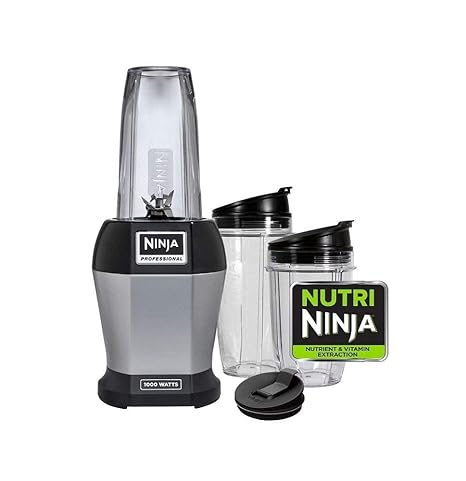 Nutri NINJA BL455 Professional 1000 Watts Personal Blender Bonus Set with 3-Sip & Seal Single Serves (12, 18, and 24-Ounce Cups) & 75-Recipe Cookbook