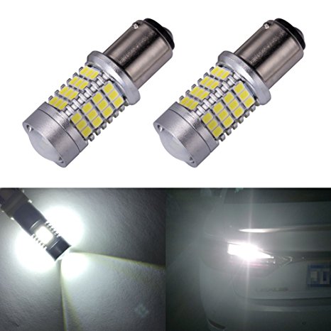 ENDPAGE 1157 2057 2357 7528 BAY15D LED Bulb 2-pack, Xenon White 6000K, Extremely Bright, 54-SMD with Projector Lens, 10-30V, Work as Back Up Reverse Lights, Brake Tail Lights, Turn Signal Blinkers