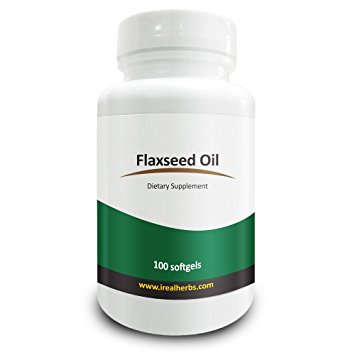 Real Herbs Flaxseed Oil (Cold-pressed) 1000mg – Cardiovascular and Cellular Health Support – 100 Vegetarian Softgels