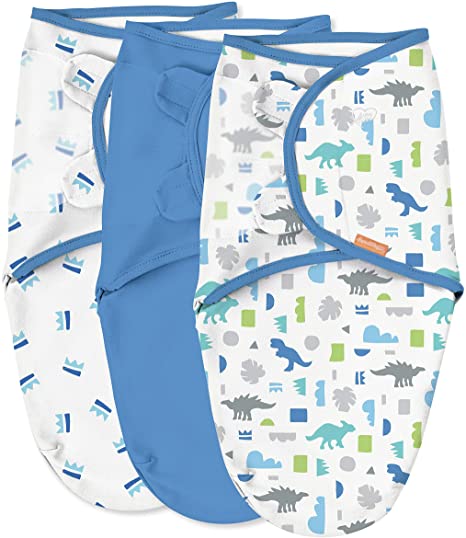 SwaddleMe Original Swaddle – Size Large, 3-6 Months, 3-Pack (Dino Time)