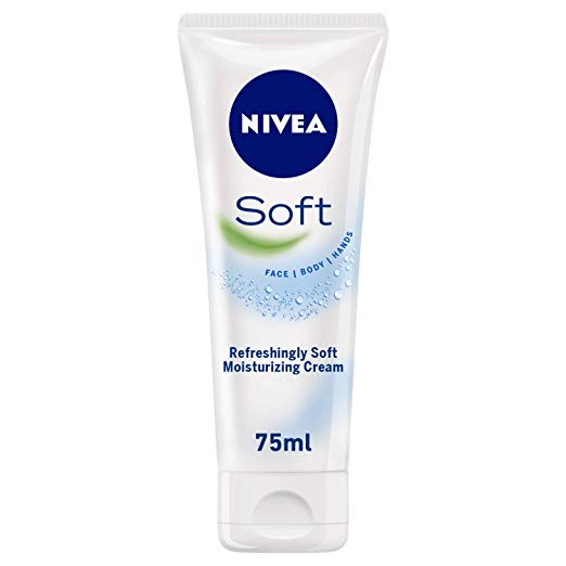 NIVEA SOFT 75ML MOISTURISING CREAM FACE/BODY/HANDS NEW - TRAVEL SIZE