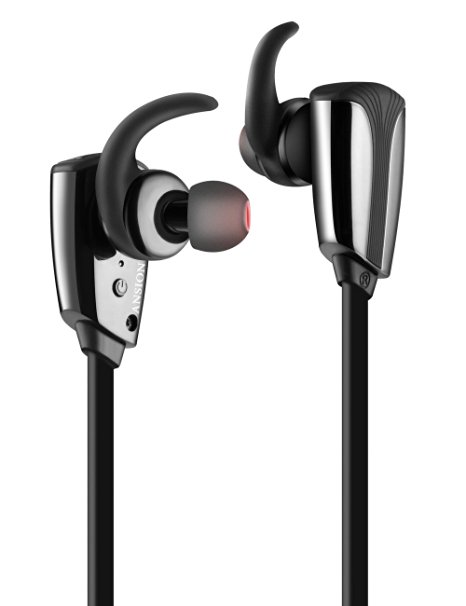 Bluetooth Headphones, Ansion Wireless Sports 4.1 Bluetooth Headset Earbuds Mini Music Stereo Earphones Noise Cancelling Headphones W/Mic In-Ear Sweatproof Earpiece -Black