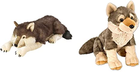 Wild Republic Jumbo Wolf Plush, Giant Stuffed Animal, Plush Toy, Gifts for Kids, 30 Inches & Wolf Plush, Stuffed Animal, Plush Toy, Gifts for Kids, Cuddlekins 12 Inches