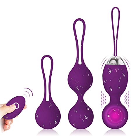 Kegel Balls for Tightening -Doctor Recommended Ben Wa Balls for Women Bladder Control & Pelvic Floor Kegel Exercises for Beginners - Kegel Weights by Acvioo (3 Ben Wa Balls Purple)
