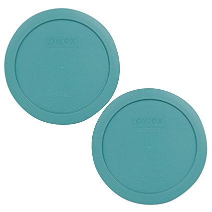 Pyrex 7201-PC Round 4 Cup Storage Lid for Glass Bowls (2, Turquoise)