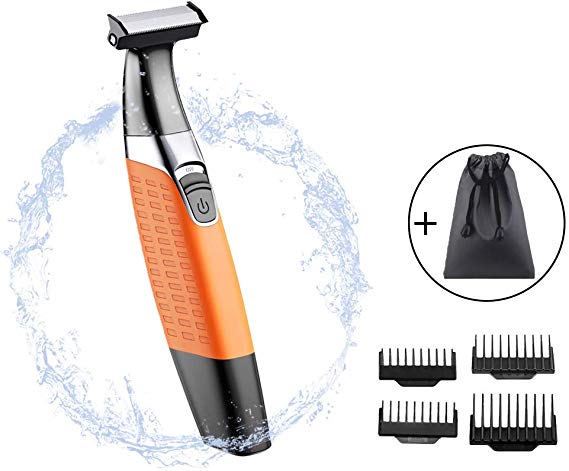 Electric Shaver Hybrid Precision Beard Trimmer Waterproof Men Facial Grooming Kit Wet and Dry USB Rechargeable Electric Shaving Razor with 4 Guide Combs Cleansing Brush and Carrying Case