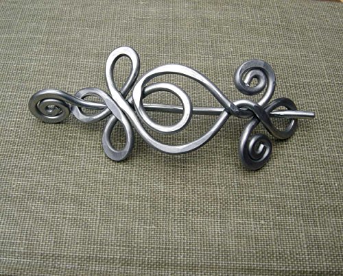 Celtic Loops and Spirals Aluminum Shawl Pin