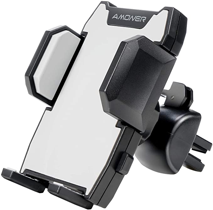 Car Phone Holder, Amoner U Air Vent Phone Car Mount with Adjustable Clip Compatible Fit for iPhone 12/12 Pro/11 Pro/XR/XS/8 Plus/7/6s/6, Galaxy S20/S10/S9, Note 20/10 & All Smartphones