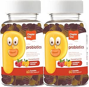 Zahler Chapter One Probiotic Gummies, with a Prebiotic and Probiotic Blend, Delivering a synbiotic Experience, Raspberry and Orange Flavored Gummies, 120 count.