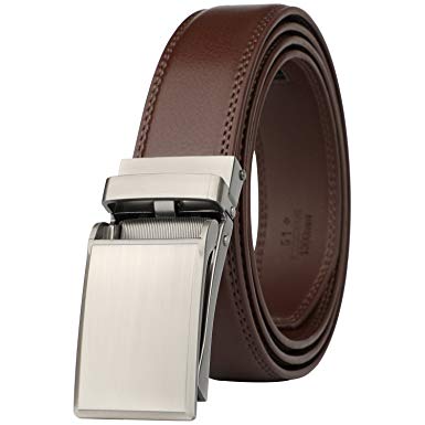 Belt for men-Dante men's Ratchet Click Slide Dress Belt with Genuine Leather Strap,Trim to Fit