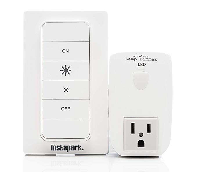 Instapark Lamp Dimmer Switch for LED, Edison, Halogen, Incandescent Bulbs Wireless Remote Controlled, Installation Free