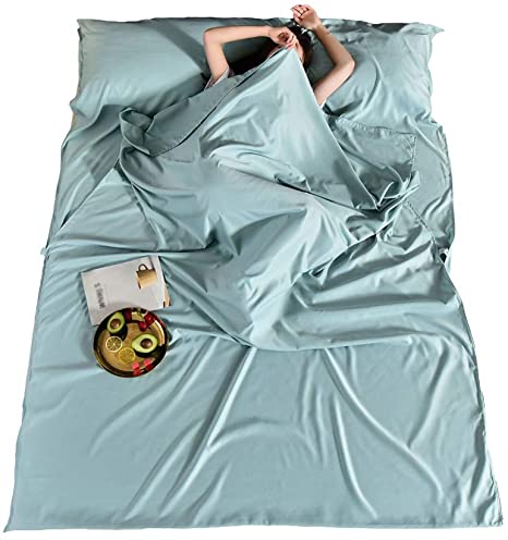 N / A Sleeping Bag Liner Travel Sheet Sack Cotton Lightweight Portable Single Double Two Person Envelope for Hotel Adult Camping Hiking