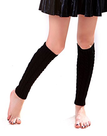 Women's Cable Knit Leg Warmers Knitted Crochet Long Socks by Super Z Outlet