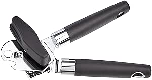 Amazon Basics Can Opener, Black Soft Grip Handle