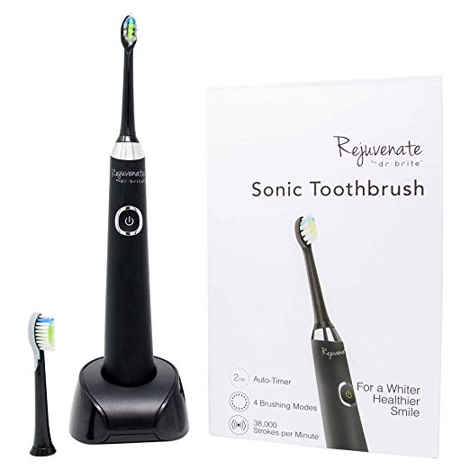 Dr. Brite Rejuvenate Sonic Electric Toothbrush | 4 Brushing Modes | Up to 38,000 Strokes a Minute | Dentist Created | Whiter teeth is 7days I Healthier gums in 10 daysI Wireless Charging.