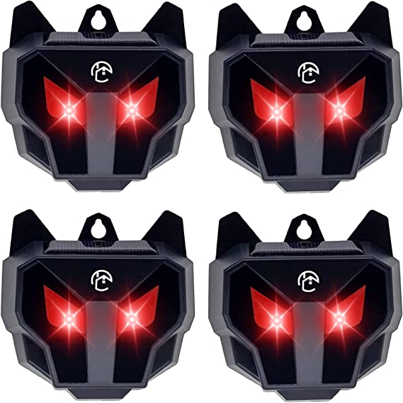 Careland 4 Pack Solar Powered Nocturnal Animal Repeller Waterproof Wild Animal Bionic Eyes Predator Light Skunk Deer Fox Raccoon Coyote Deterrent for Chicken Coop Garden Yard Farm