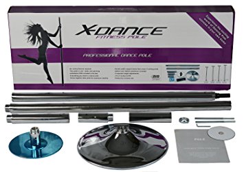X-Dance Portable Fitness Exercise Spinning and Stationary Chrome Pole Dance 45mm