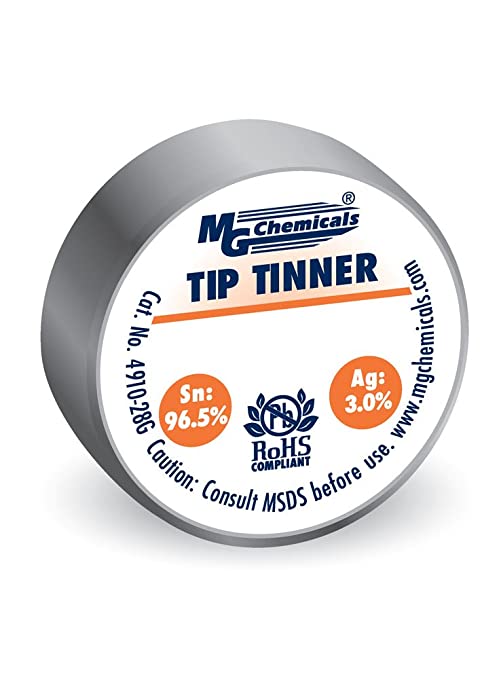 MG Chemicals SAC305 Unleaded Tip Tinner, (28g) 1 oz Container, No Clean Formulation, Silver (4910-28G)