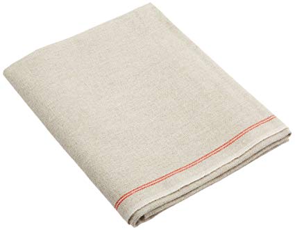 Premium Professional Bakers Couche - 100% Flax Linen Heavy Duty Proofing Cloth from Tissage Deren of France, 26x24 Inch, the Original Red Stripe Signature Couche by BrotformDotCom