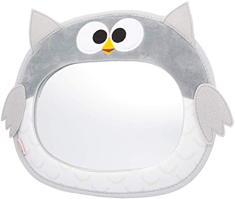 Nuby Baby Backseat Mirror for Car - View Infant in Rear Facing Car Seat, Owl, Child Toddler Travel