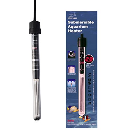 EXPAWLORER 300 Watt Submersible Aquarium Heater LED Digital Display