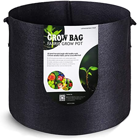 VIPARSPECTRA 10-Pack 7 Gallon Grow Bags - Thickened Nonwoven Aeration Fabric Pots Container with Heavy Duty Durable Handles for Garden Indoor Plants