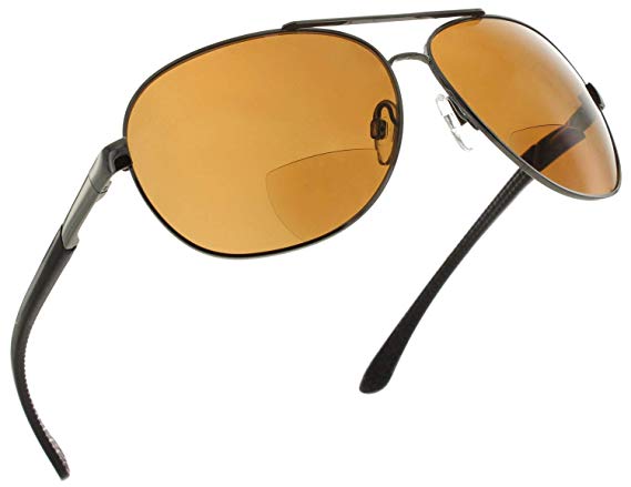 Fiore Aviator Polarized Bifocal Reading Sunglasses Readers for Men and Women