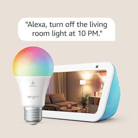 Echo Show 5 (3rd Gen)| Cloud Blue with Sengled Smart Color Bulb