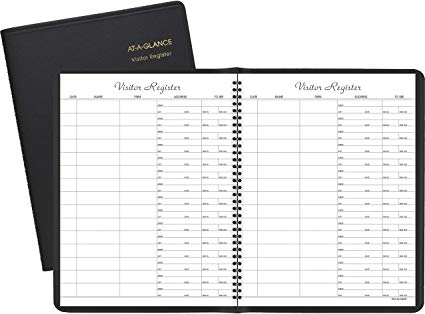 AT-A-GLANCE 8058005 Recycled Visitor Register Book, Black, 8 1/2 x 11