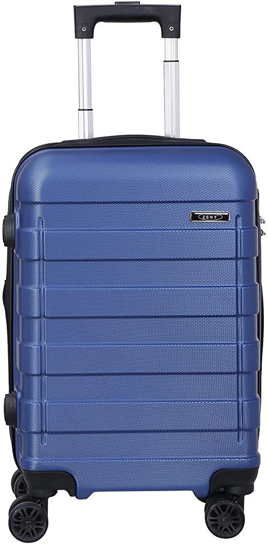 ZENY Carry On Luggage 21 Inch Lightweight Travel Luggage Hardside Expandable Suitcase with Spinner Wheels (Deep Blue)