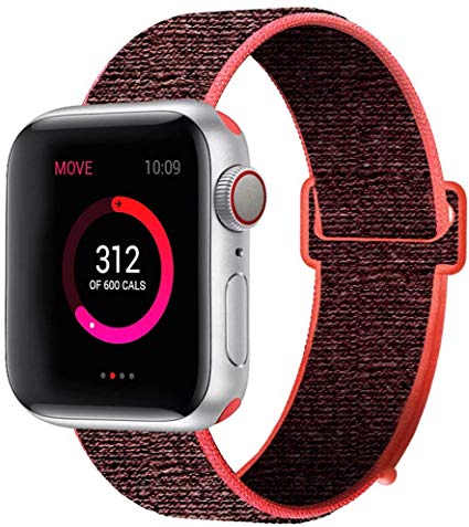 INTENY Sport Band Compatible with Apple Watch 38mm 40mm 42mm 44mm, Nylon Sport Loop, Strap Replacement for iWatch Series 4, Series 3, Series 2, Series 1