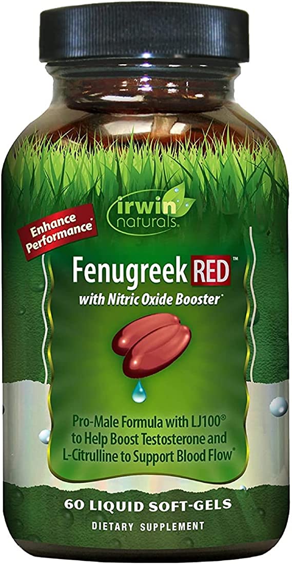 Irwin Naturals Fenugreek RED with Nitric Oxide Booster, 60 Liquid Soft-Gels