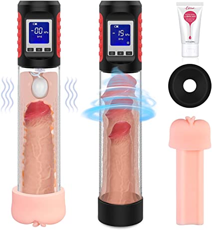 UTIMI Penis Pump Vacuum with Sleeve - Rechargeable Automatic Training Detachable with 9 Vibration Modes for Male | Masturbator | Dysfunction Enlargement | Sex Toy