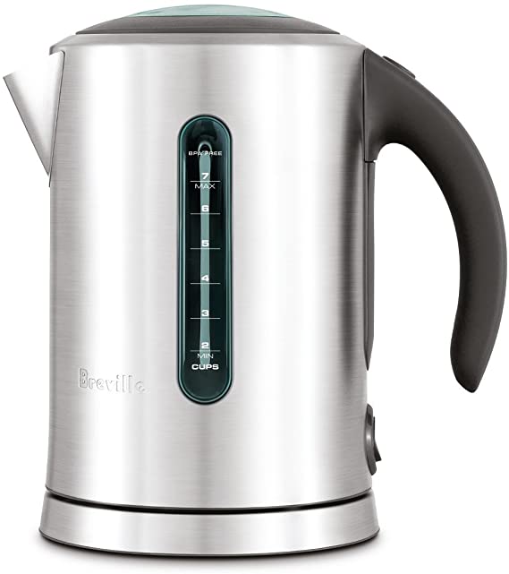 Breville The Soft Top Brushed Stainless Steel 1.7 Liter Cordless Electric Kettle with Towels