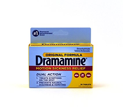 Dramamine Motion Sickness Relief Original Formula, 36 Tablets, Packaging May Vary