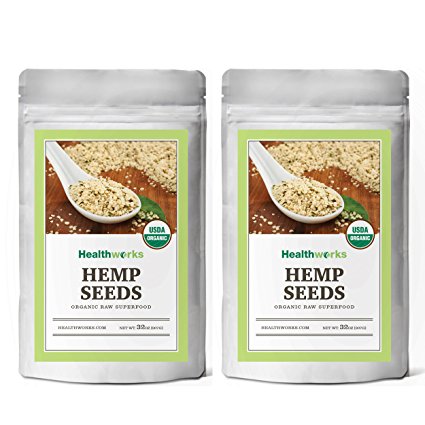 Healthworks Hemp Seeds Shelled Raw Organic, 4lb (2 x 2LB packs)