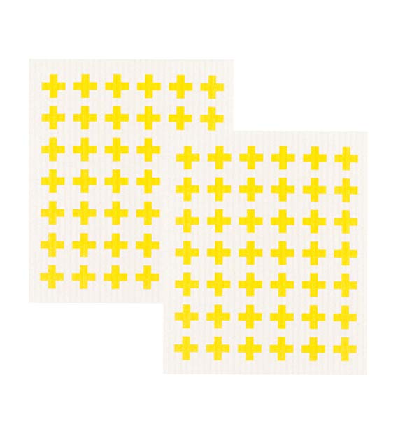 Now Designs 2040535aa Swedish Dishcloths, Set of 2, Lemon