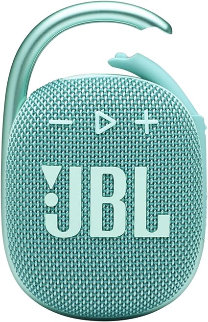 JBL Clip 4, Teal - Portable Bluetooth 5.1 Speaker - Up to 10 Hours of Play - Waterproof & Dust Resistant - Includes Noise & Echo-Canceling Speakerphone