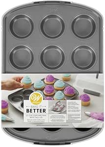 Wilton Cupcake Pan, 12 Cup Non-Stick Carbon Steel Cupcake Mold, cupcakke Pan for Baking and Decorating, Dishwasher Safe, Grey, 2.80 x 10.80 x 15.40 Inches, Gray