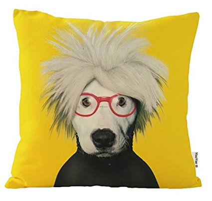 YouYee Square Decorative Cotton Linen Creative Cartoon Dog Throw Pillow Case Cushion Cover
