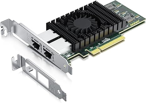 10Gtek® 10Gb PCI-E NIC Network Card, Dual Copper RJ45 Port, with Intel X540 Controller, PCI Express Ethernet LAN Adapter Support Windows Server/Windows/Linux/ESX, Compare to Intel X540-T2