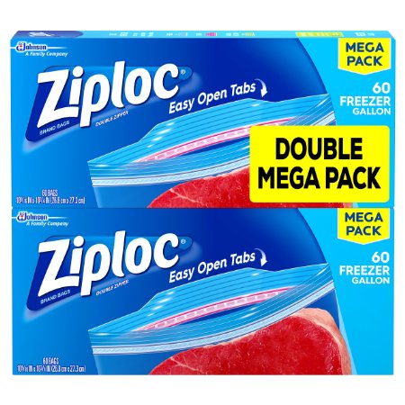 Ziploc Freezer Bags Gallon Mega Pack, 120 Count