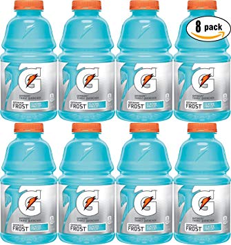 Gatorade Frost Glacier Freeze, Light Blue, Thirst Quencher Sports Drink, 32oz Bottle (Pack of 8, Total of 256 Oz)