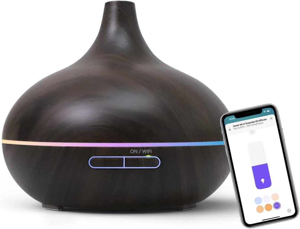 Meross Smart WiFi Essential Oil Diffuser Works with Apple HomeKit, Alexa & Google Home, Ultrasonic Aromatherapy Diffuser & Mist Humidifier with Voice & APP Remote Control, Schedule & Timer, RGB Light