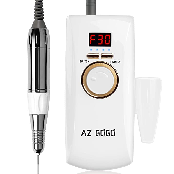 AZ GOGO Rechargeable Portable Nail Drill Machine, 30000 rpm Efile Nail Drills for Acrylic Nails, Manicure/Pedicure, Gel Nails, Cuticle - Salon Use or Home DIY